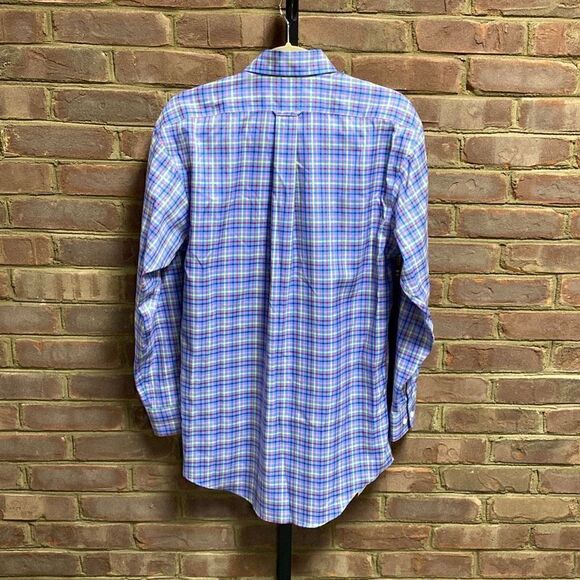 Overton Wrinkle Free Purple Plaid Button Down Shirt Size Small NEW - Picture 3 of 7